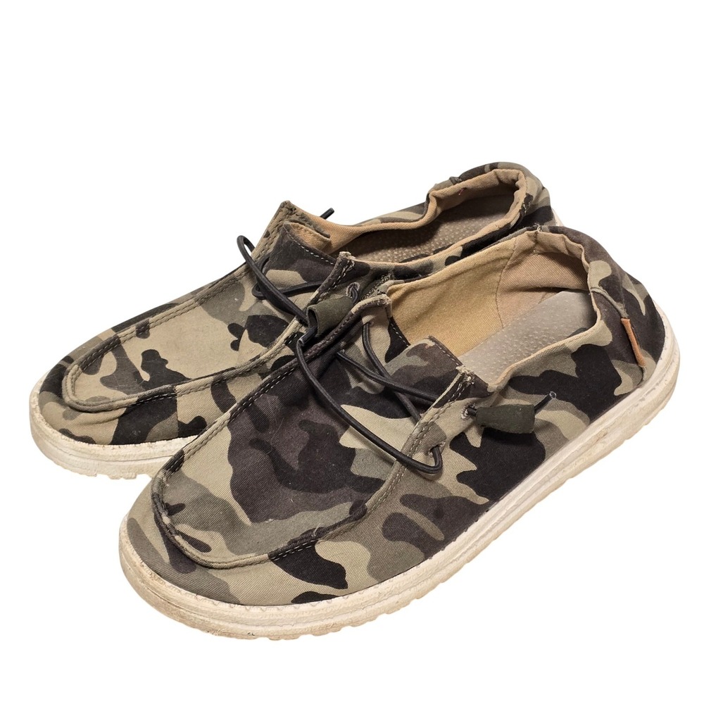 Hey Dude Wendy Camo Slip On Loafer Shoes Women US 5 Camouflage Comfy Boat‎